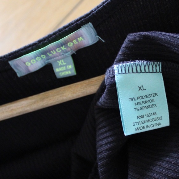 Good Luck Gem Textured Short Sleeve Top XL Preowned - Picture 5 of 5